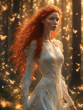 时尚森林大片美女模特写真图片